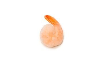 Frozen shrimps background. Top view.