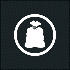 Vector image. Trash bag icon.