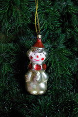 Soviet glass Christmas tree toy "Clown" of the 1970s