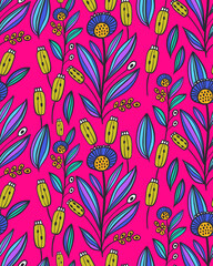 African Ankara Wax Print: vibrant color floral seamless pattern 