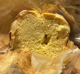 close view of a French brioche