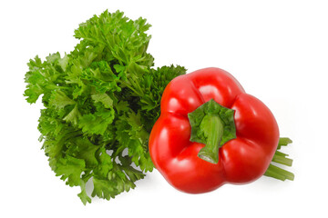 Bulgarian red pepper on a white background