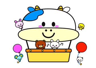 Obraz premium うし気球