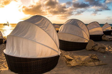 tent chairs on the beach