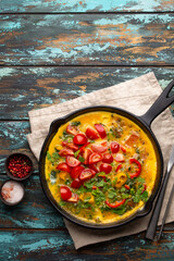 Italian frittata with eggs and vegetables