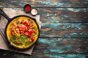 Italian frittata with eggs and vegetables