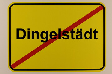 Illustration eines Stadtausgangsschildes der Stadt Dingelstädt