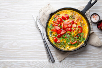 Italian frittata with eggs and vegetables