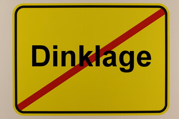 Illustration eines Stadtausgangsschildes der Stadt Dinklage