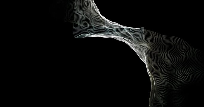 Data transfer concept with lines in grid. Cyberpunk atmosphere and network data sharing simulation visualizing wireframe connections.