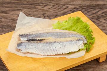 Herring fillet with salad leaves