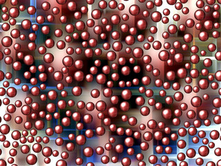 Red silver blue pink sparkling abstract background with bubbles