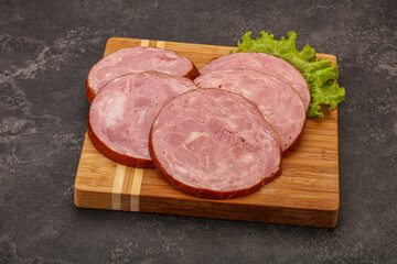 Slices of pork meat ham