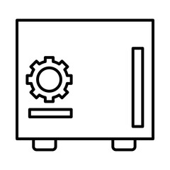 safe box banking with gear line style icon vector illustration design