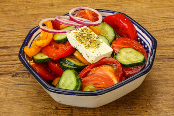 Traditional Greek salad with feta cheese