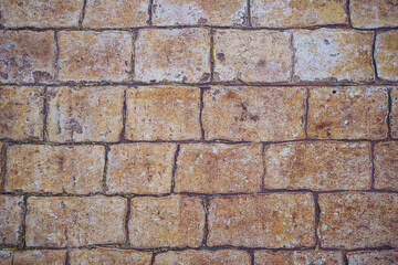 background stone pavement. road paved with cobbles. texture of bricks.