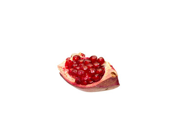 Slice ripe pomegranate isolate white background