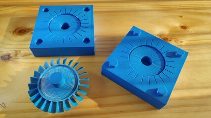 3D printing mold, design turbine, propeller, turbo, rotor, fan, shaft, blade, mechanical Engineering