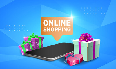 Shopping Online on Website or Mobile Application Vector Concept Marketing illustration