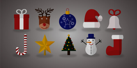 Christmas Icons Elements Vector illustration