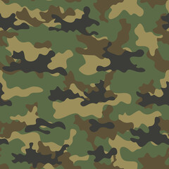 Fototapeta premium Army camouflage vector illustration seamless pattern classic background