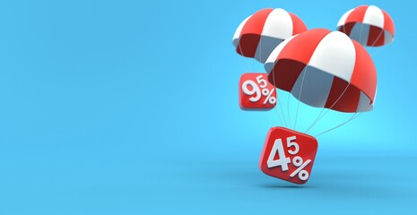 Percentage symbols on parachute