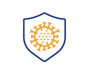 Coronavirus protection line icon. Covid virus sign. Infection protect symbol. Quality design element. Line style coronavirus icon. Editable stroke. Vector