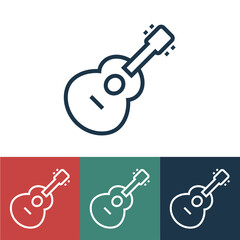 Linear vector icon with guitar