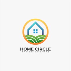 Home circle abstract logo design