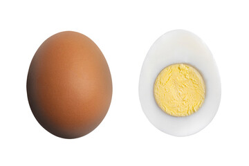 a boiled cooked egg isolated on pastel color background