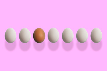 individuality concept, a single unique egg among the usual ones, difference idea