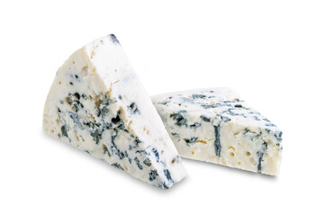 Blue cheese on a white isolated background