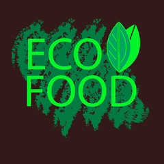 Vector illustration of ECO food, vegetarian and eco concept for presentation, web, flyer, magazine, cover, poster, signboard, advertisement, label, promoting healthy lifestyle and Eco products. EPS10.