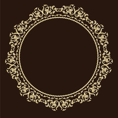 Mandala, designer frame, circle.Designer decorative frame.Beautiful elegant vector element for design and place for your text. Border for any of your ideas.Lace image in the form of a circle or sun.