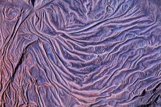 Spain, Huelva Province, Aerial view of purple barren landscape in Rio Tinto Mines area