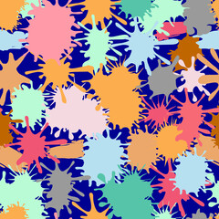 Obraz premium Multi-colored blots as a background. Seamless image can be used for any design.Vector image