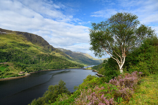 Scenic view of Loch Leven in Scottish Highlands