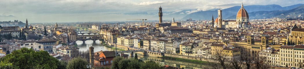 Fototapeta na wymiar Beautiful view of Florence old town at sunset. Florence, Tuscany, Italy.