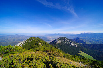 Early autumn alpine landscape in Piatra Craiului Mountains, Romania, Europe