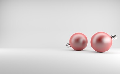 Red Christmas Balls 3D Illustration