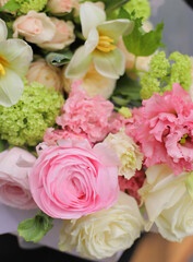 Flower composition. Macro photo. Wedding decor. A Beautiful bouquet of fresh flowers.