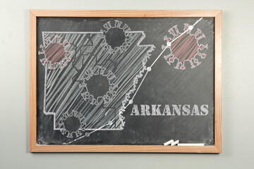 Arkansas Chalkboard Coronavirus Illustration