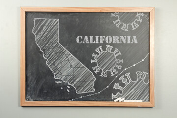 California Chalkboard Coronavirus Illustration