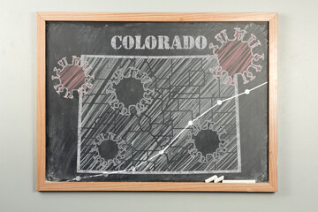 Colorado Chalkboard Coronavirus Illustration