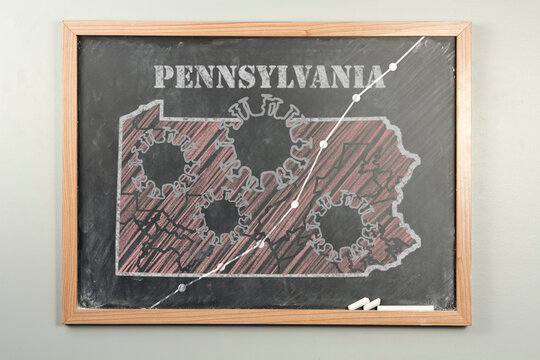 Pennsylvania Chalkboard Coronavirus Illustration