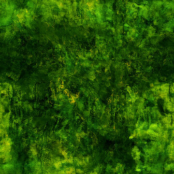 Hand drawn abstract background with green and yellow paint strokes, stains and splashes. For creating backdrops or textures. Can be used as a seamless pattern for styles.