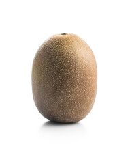 Whole kiwi fruit isolated on white background.
