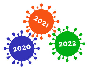 Vector coronavirus years illustration. An isolated illustration on a white background.