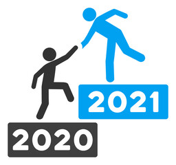 Vector 2021 business steps illustration. An isolated illustration on a white background.