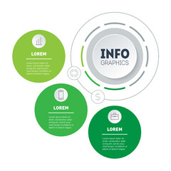 Web Template of a sales pipeline or info chart. Annual report, 3-steps diagram. Eco Business presentation with 3 options. Infographic of green technology or education process with three steps.